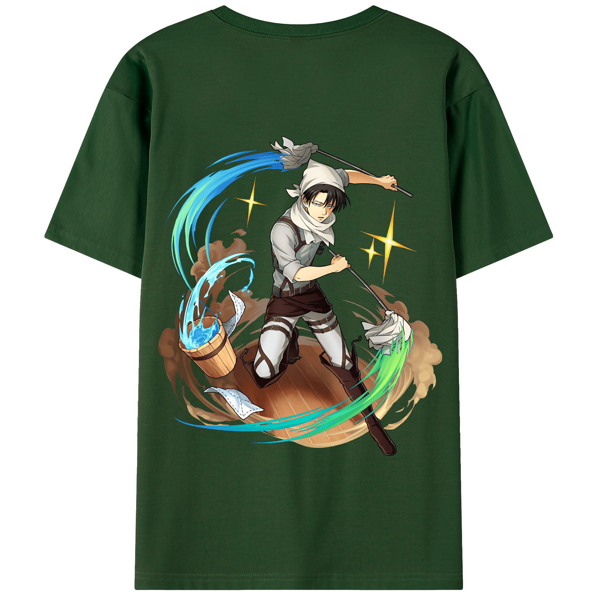 （画像用） 進撃の巨人 リヴァイ·アッカーマン Attack on Titan Levi Ackerman 綿100％半袖Tシャツ（背面プリント）